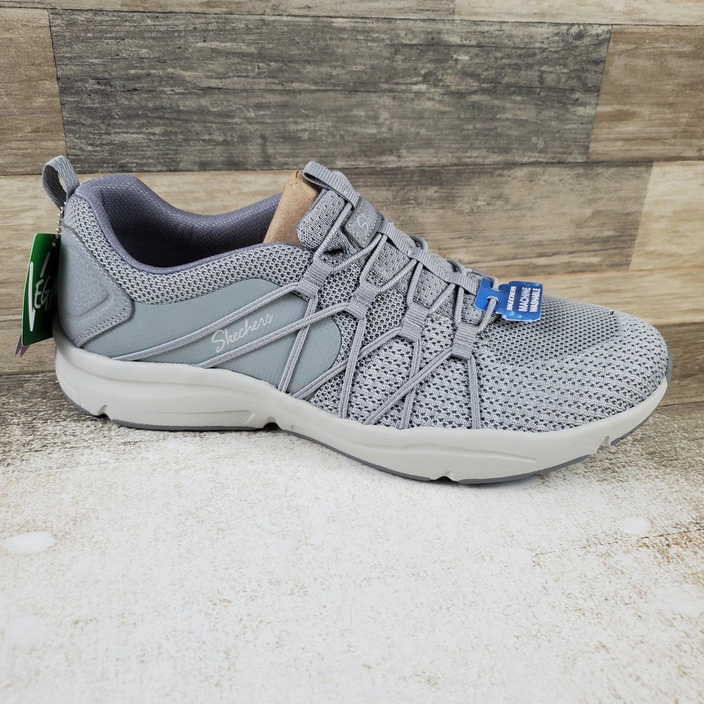Skechers Active Sequoia Womens Shoes Sz 11 Gray Knit Round Toe Slip On Sneakers